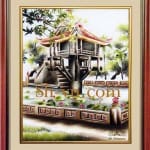 ベトナム刺繍絵＝ハノイの一の柱のお寺　01＝- SHVN 2001 - 75cm x 50cm (2)